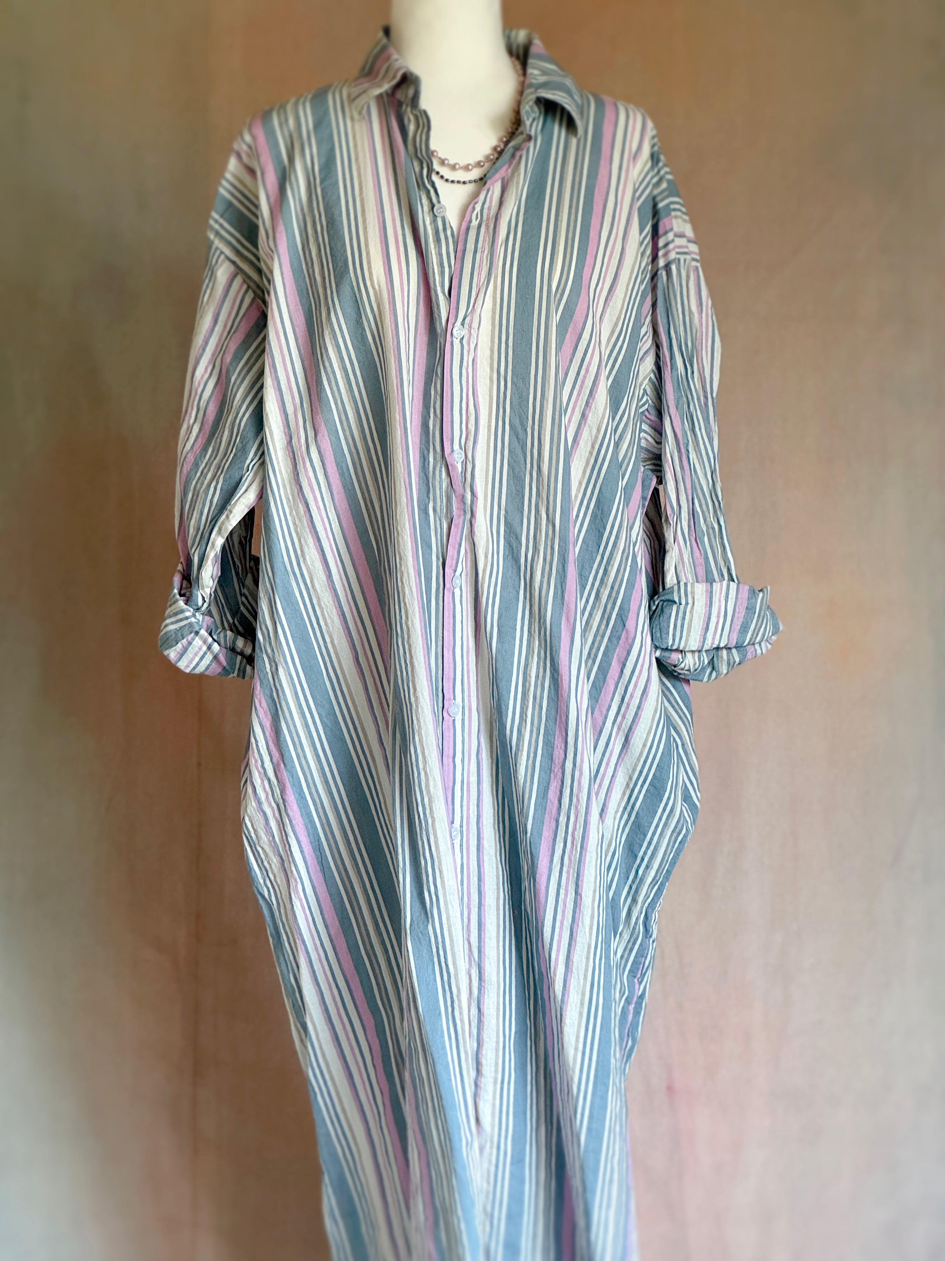 Maxi Shirt Dress - Ribbon Stripe