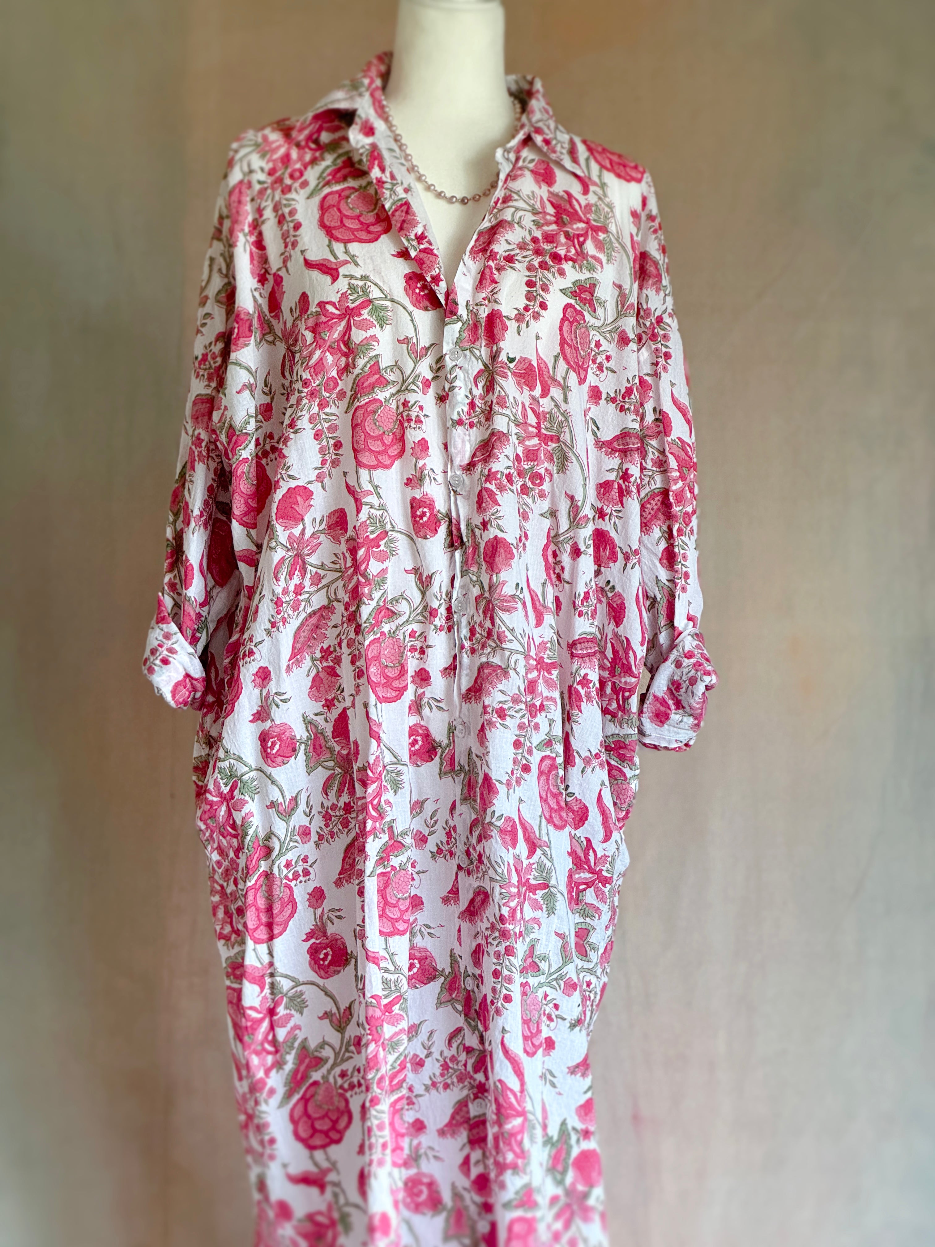 Maxi Shirt Dress - Garden Party