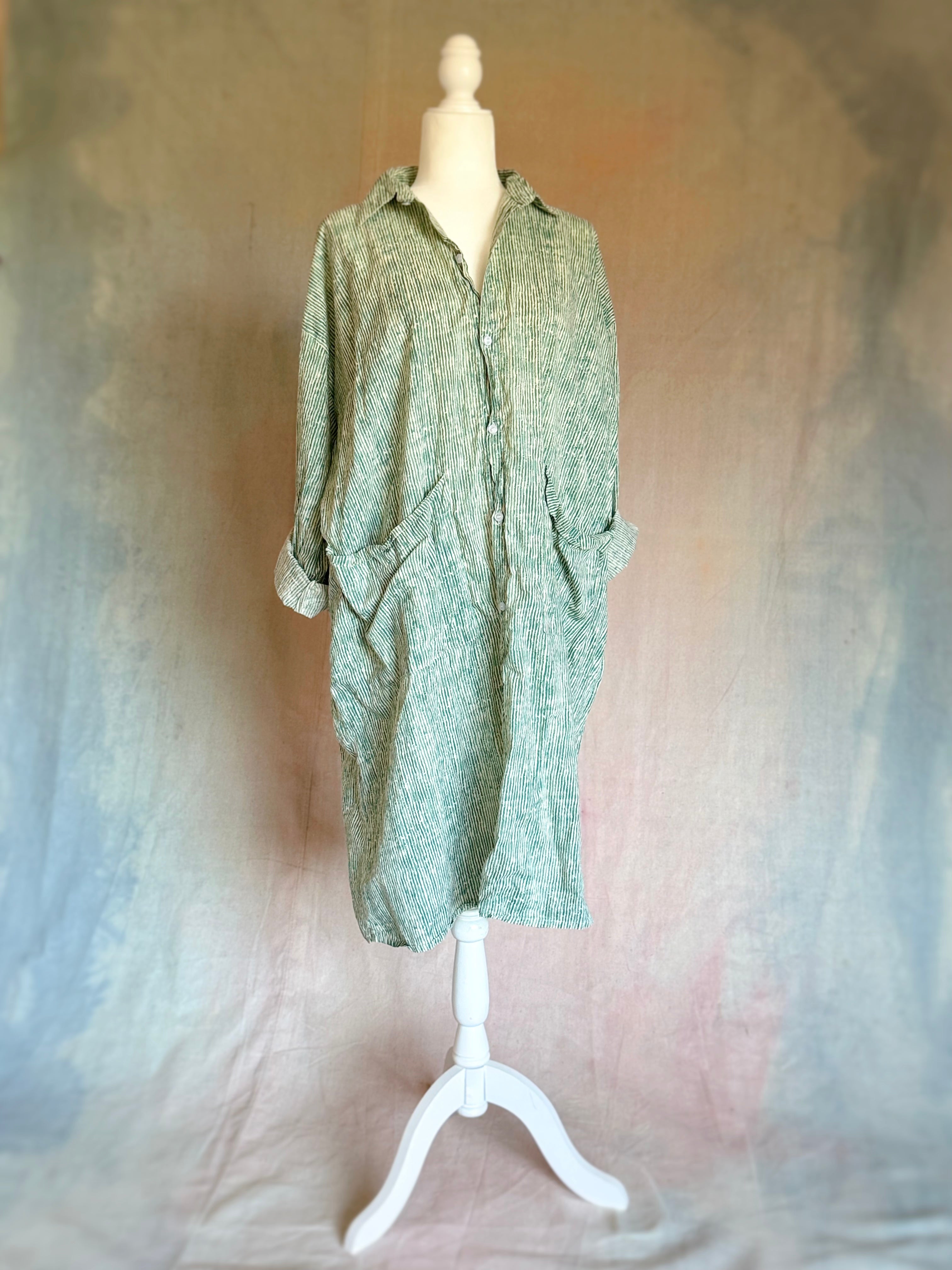 Midi Shirt Dress - Wainiha Stripe