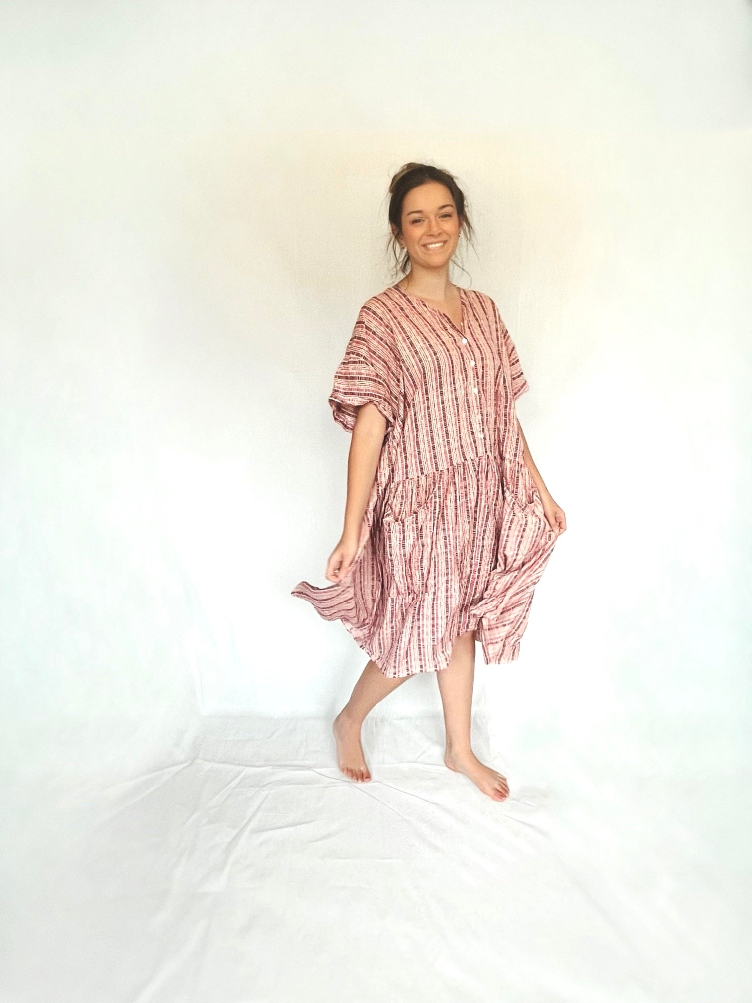 Florence Midi Dress - Pink Kapa