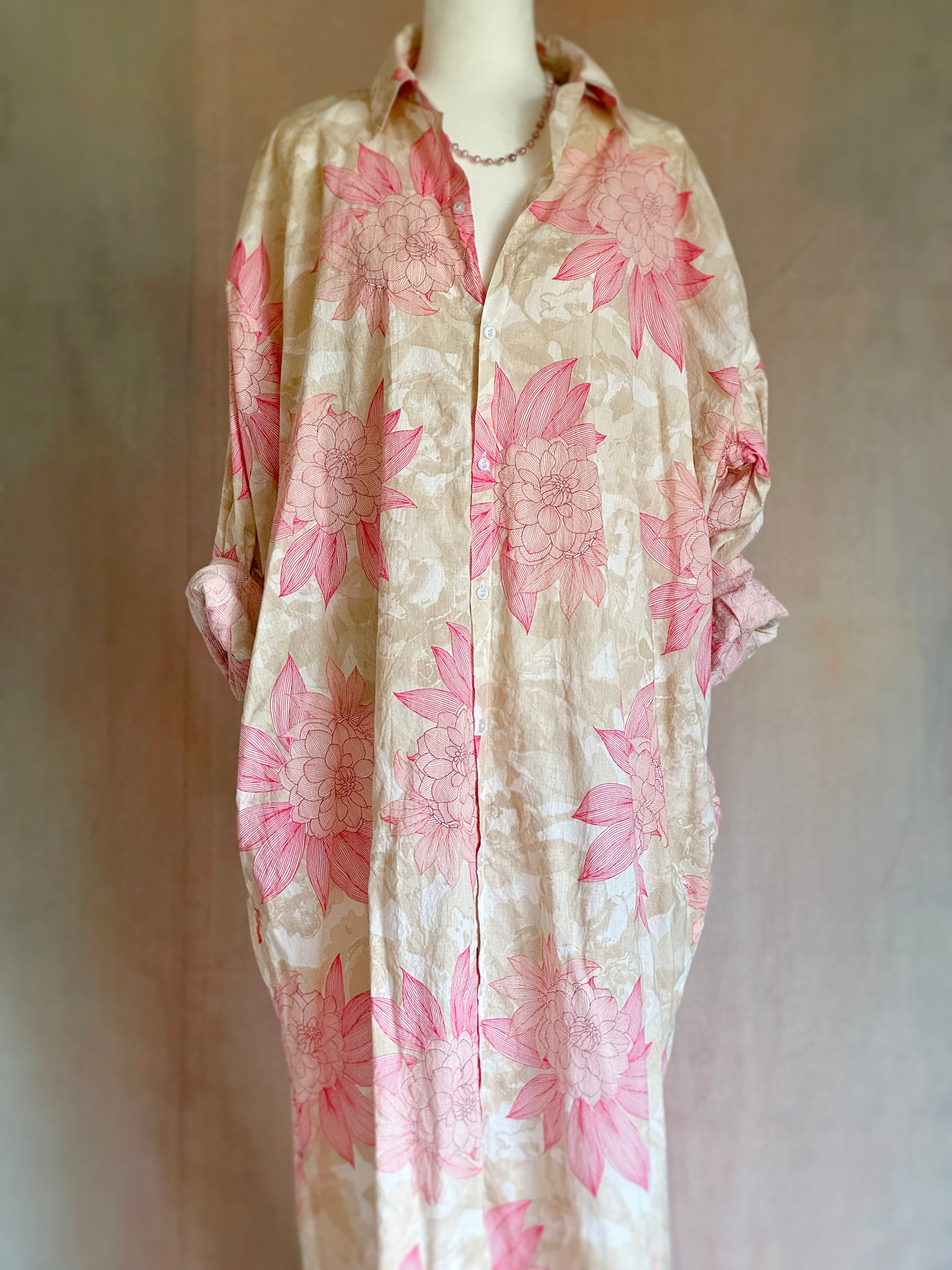 Maxi Shirt Dress - Blush Study