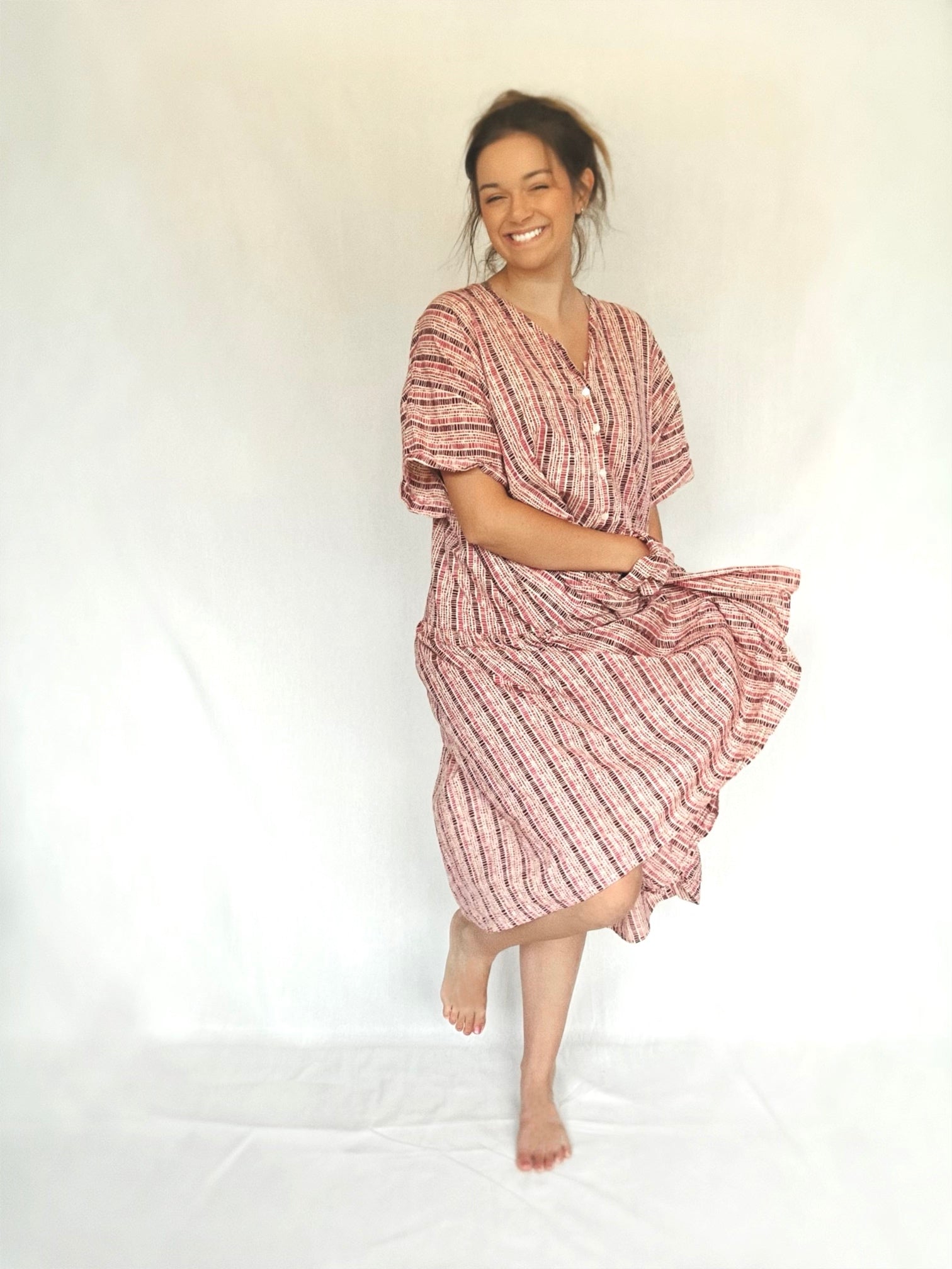 Florence Midi Dress - Pink Kapa