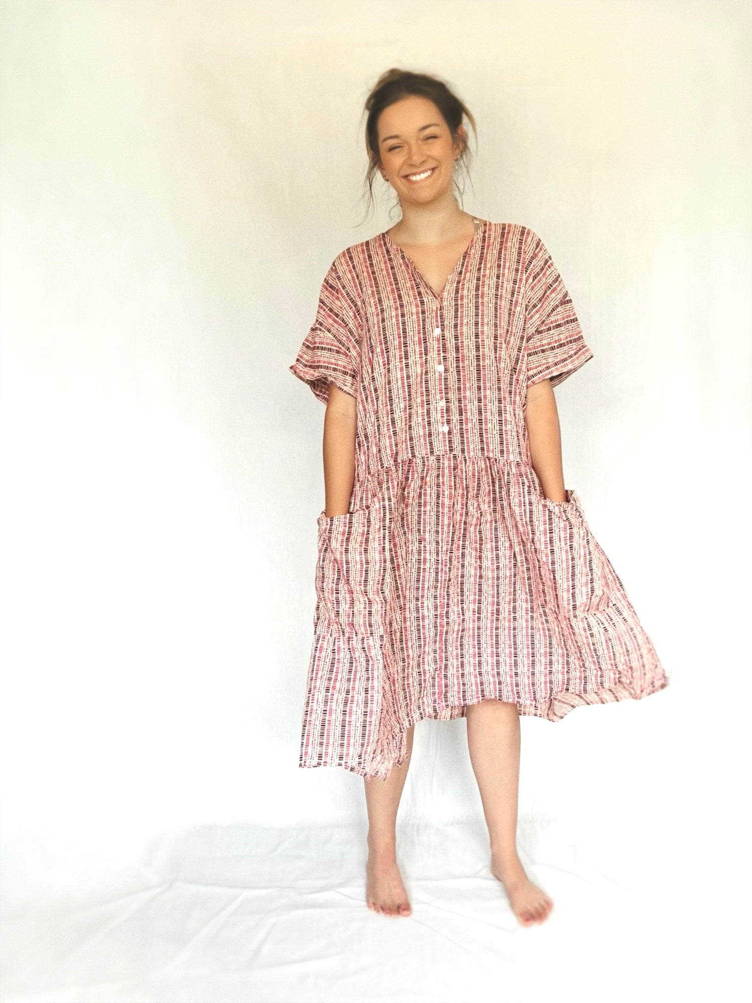 Florence Midi Dress - Pink Kapa