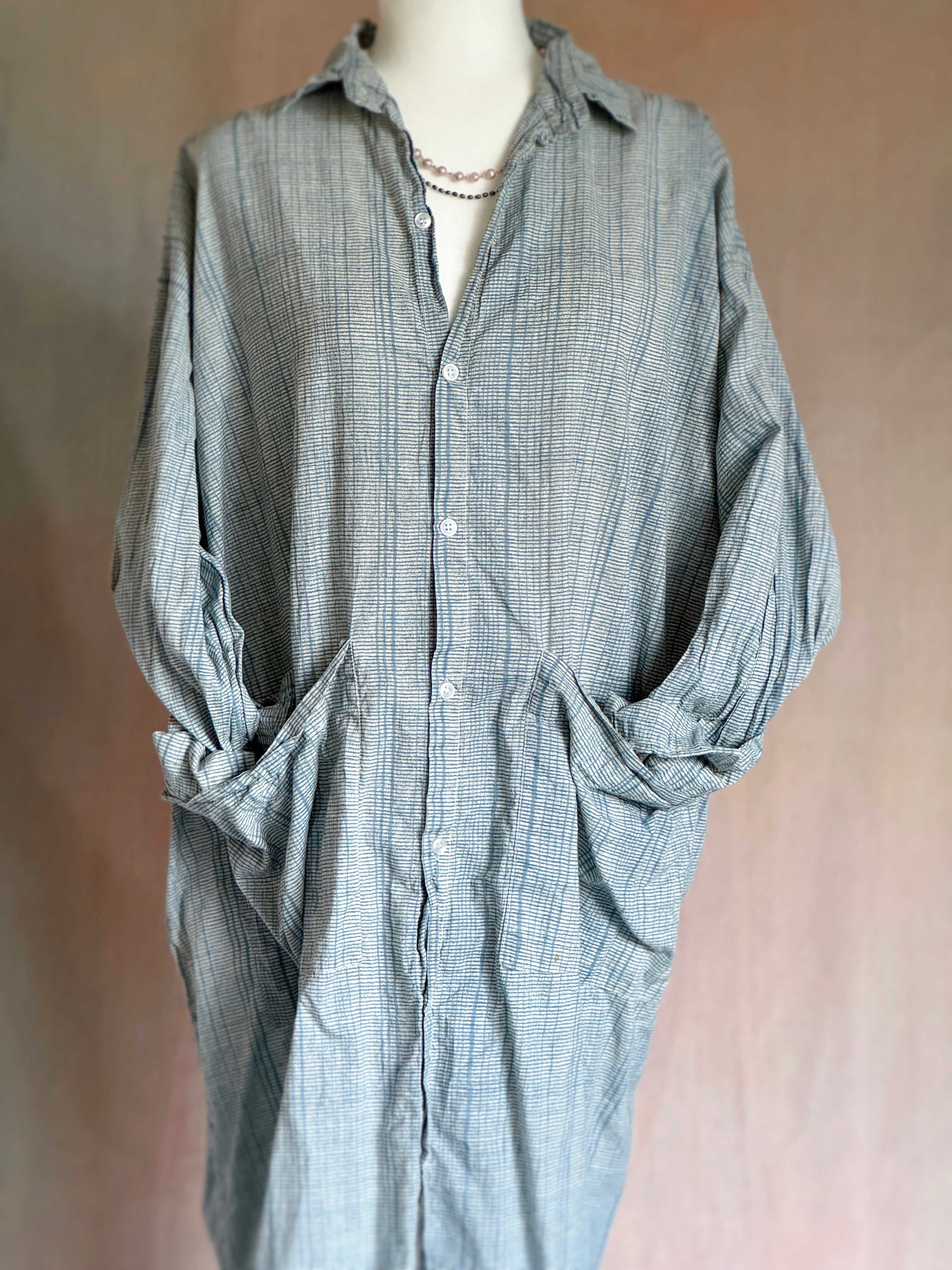 Midi Shirt Dress - Blue Ledger
