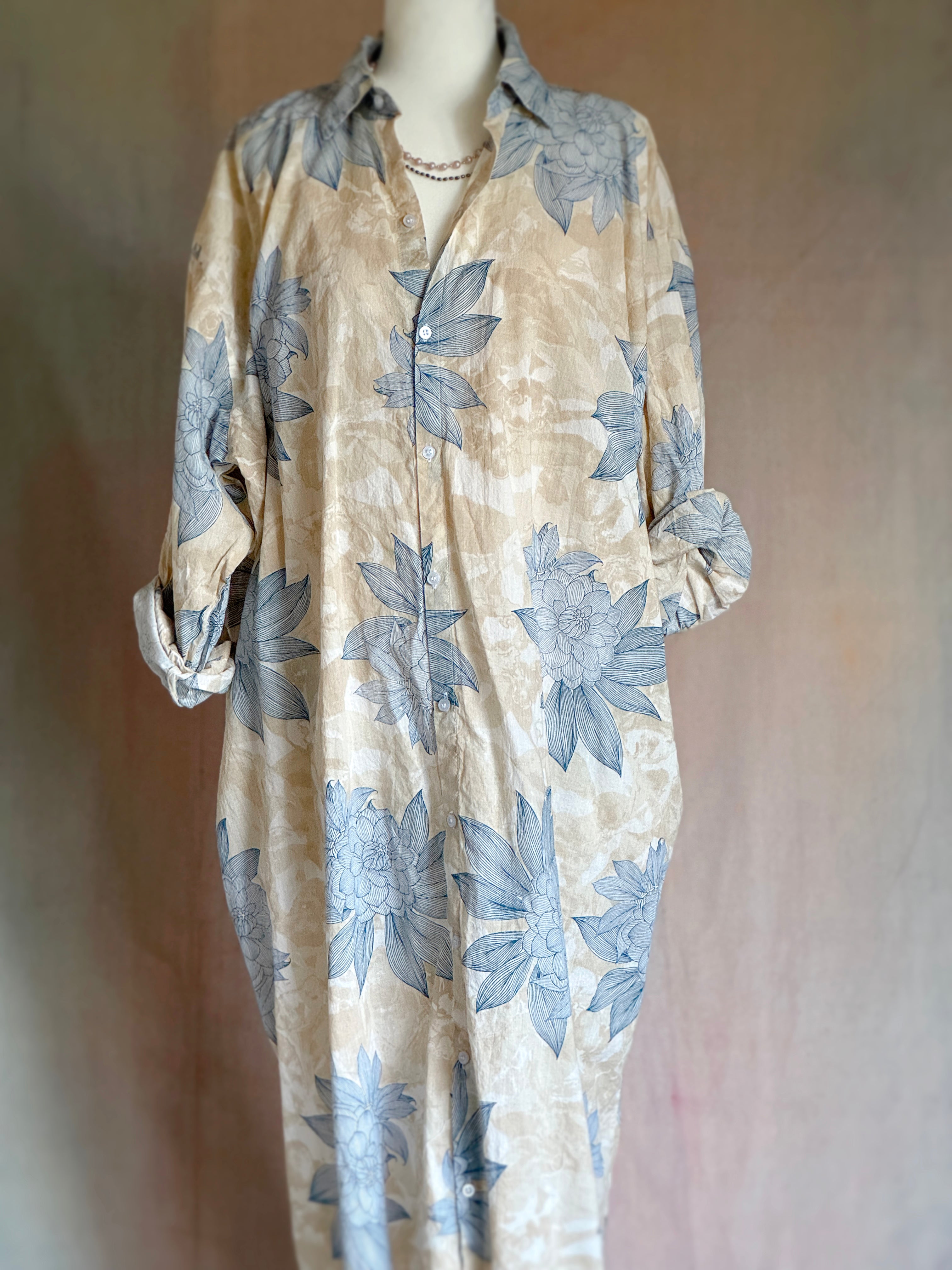 Maxi Shirt Dress - Mist Study