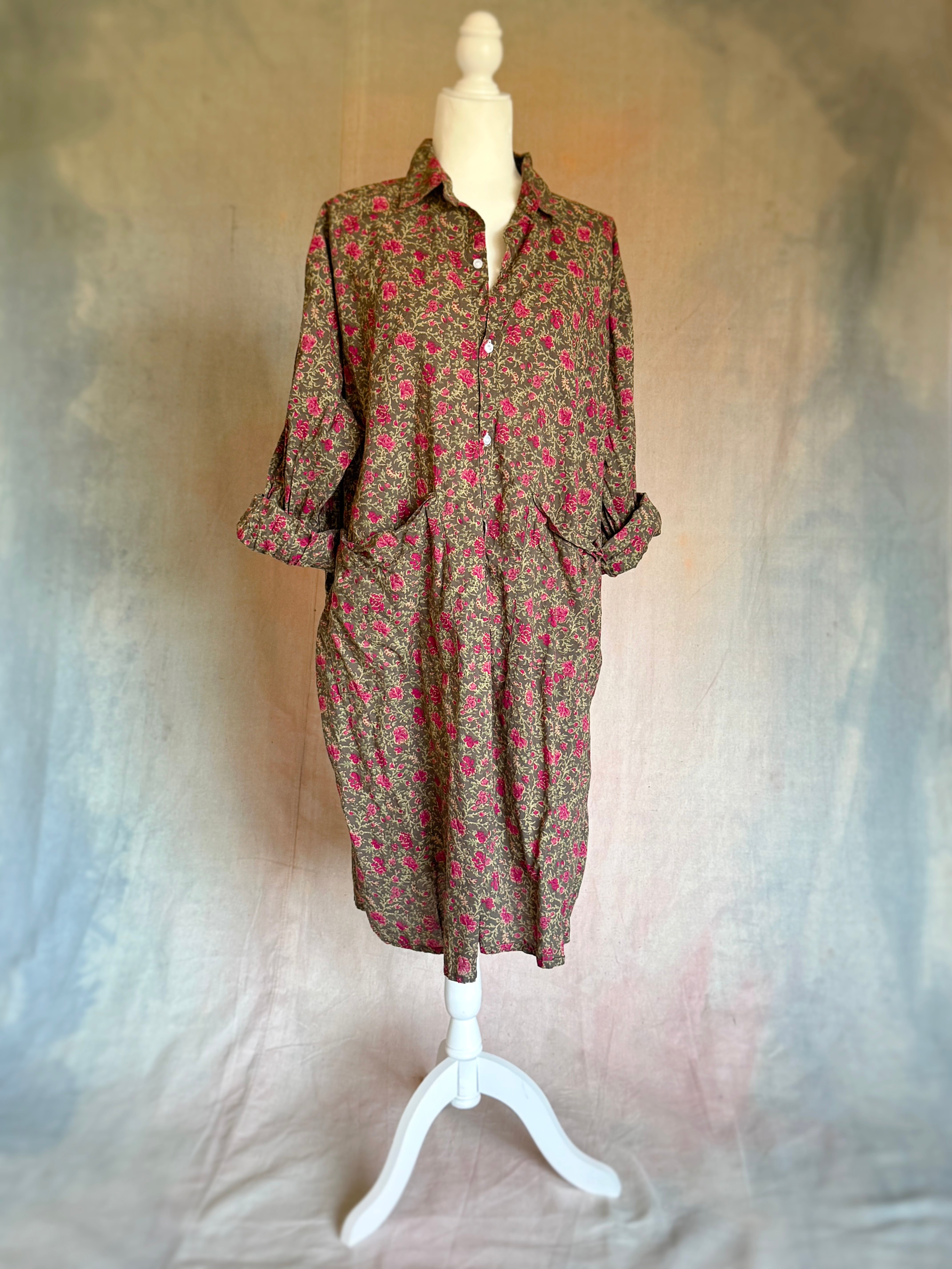 Midi Shirt Dress - Rambling Rose