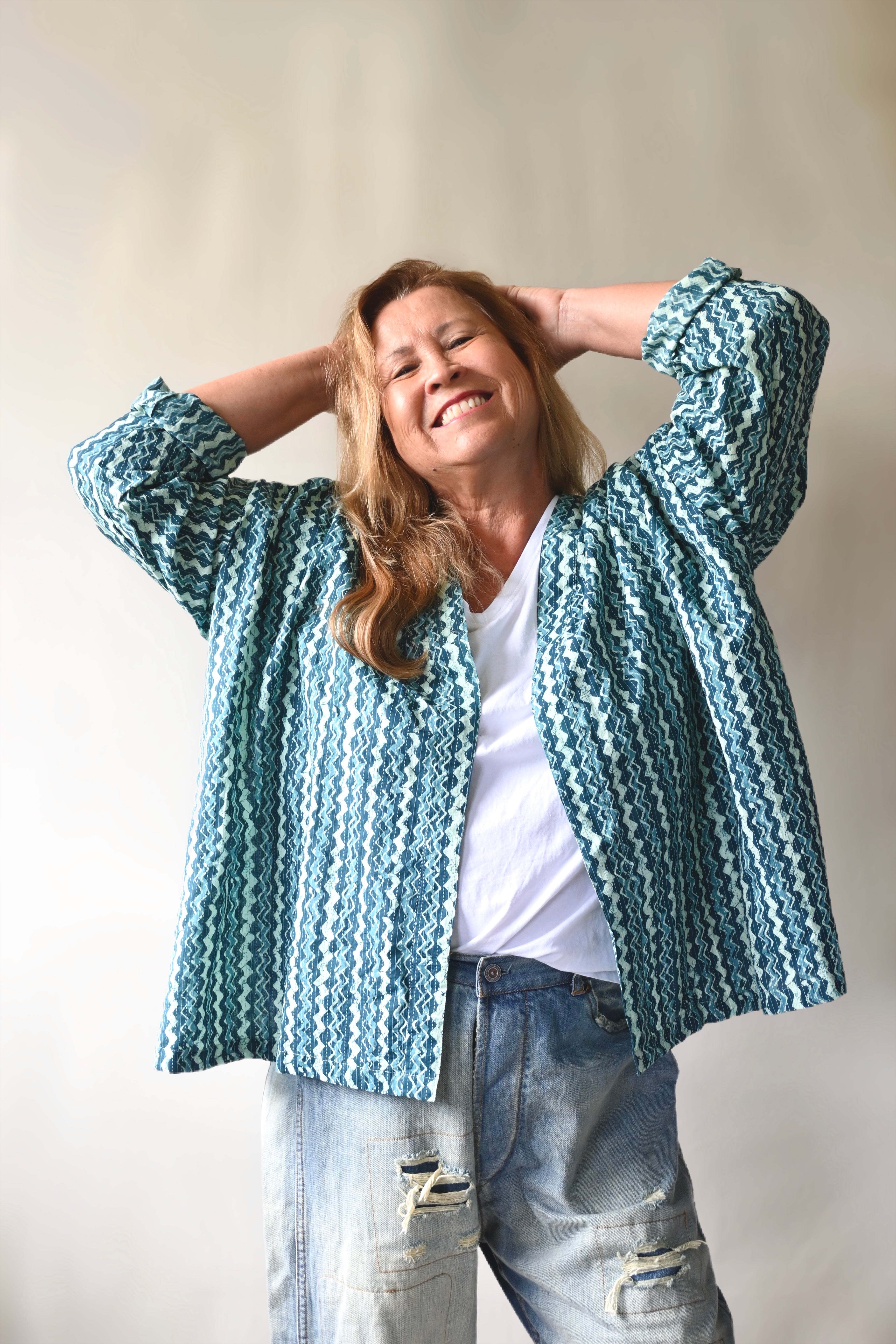 Kimono Jacket - Heirloom Stripe