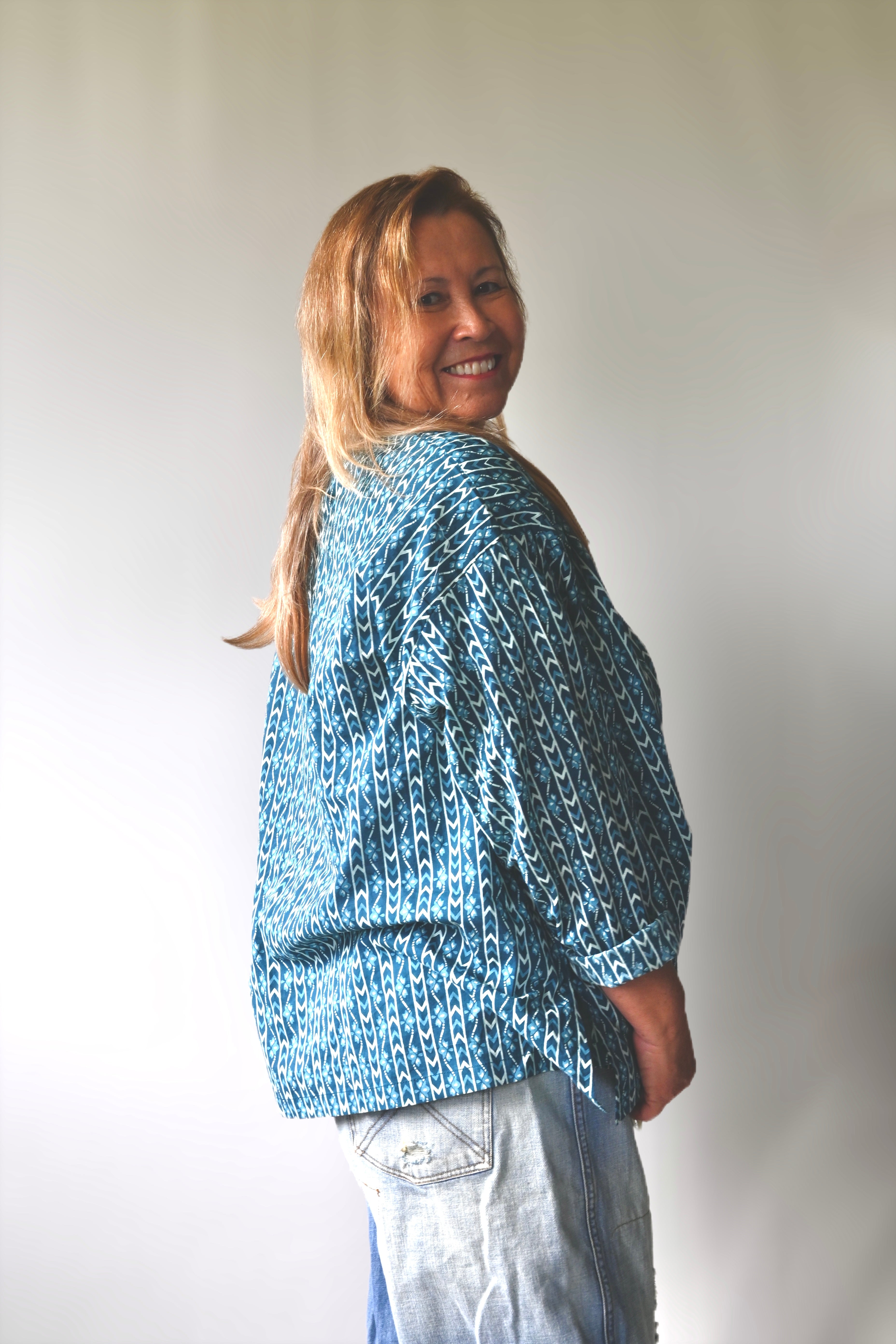 Kimono Jacket - Arrow Stripe