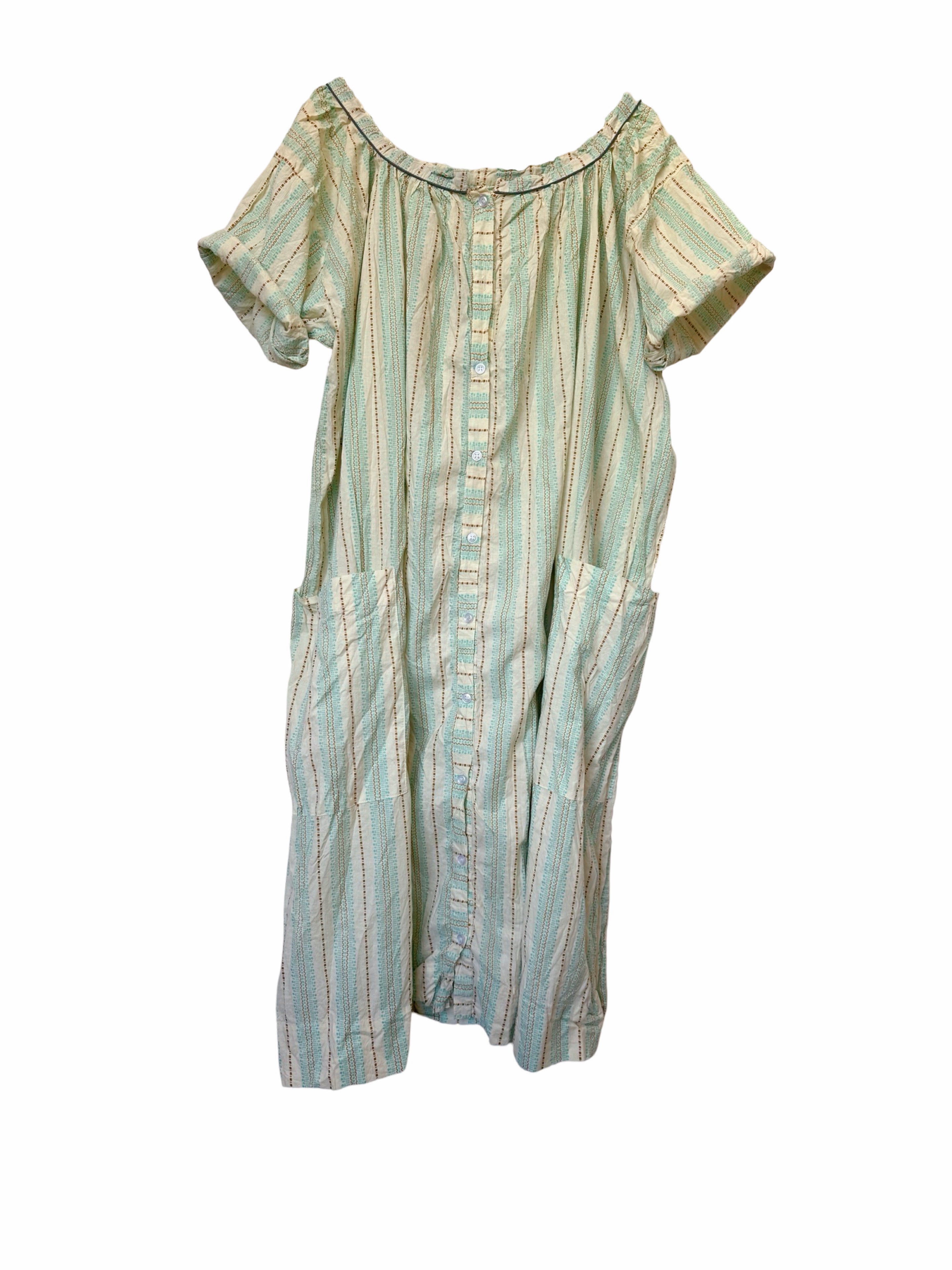 Flora Dress - Ginger Stripe