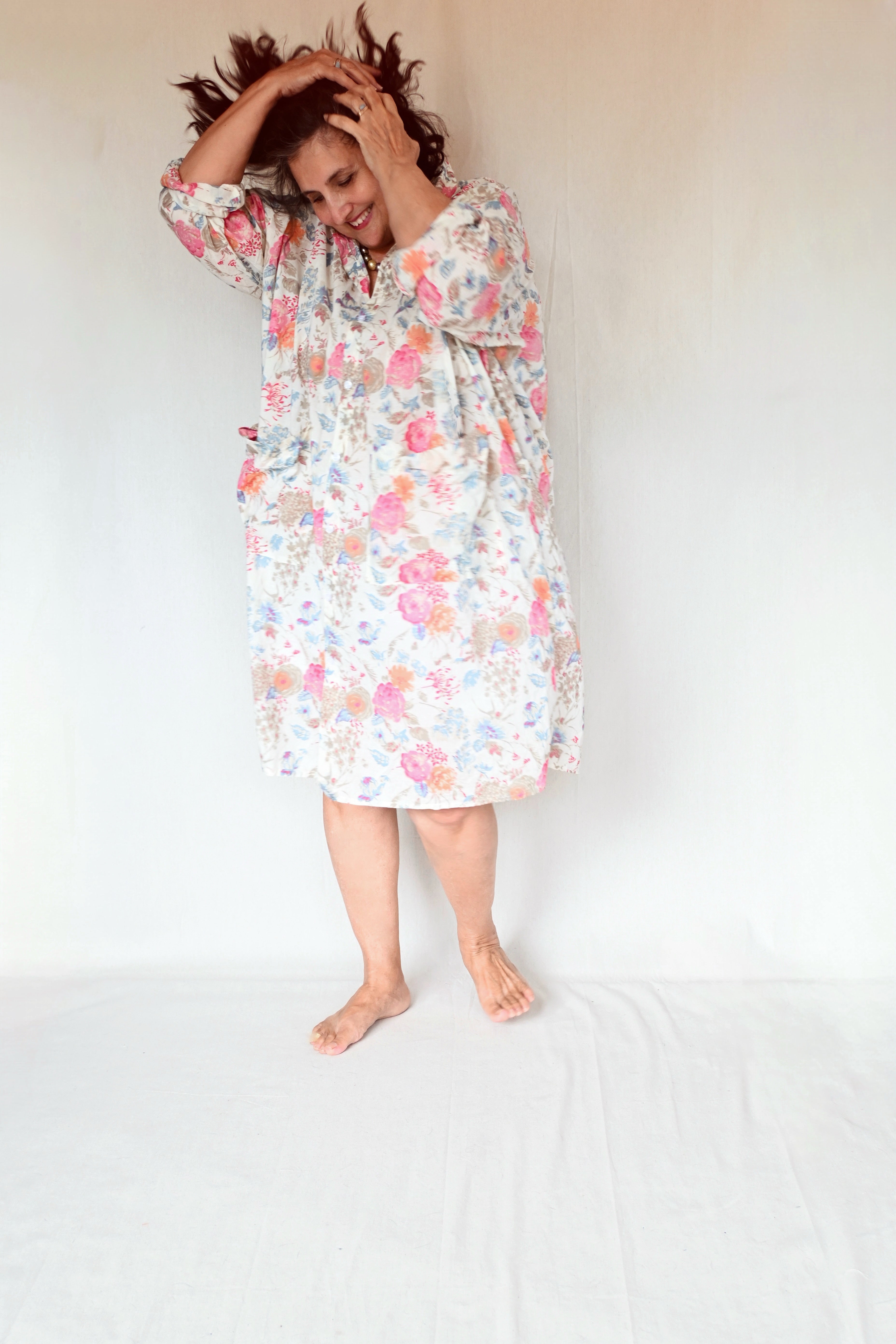 Midi Shirt Dress - Watercolor Bloom