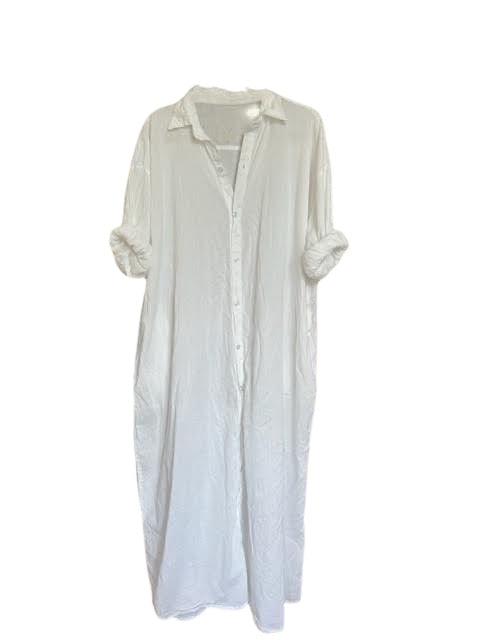 Maxi Shirt Dress - Blanca