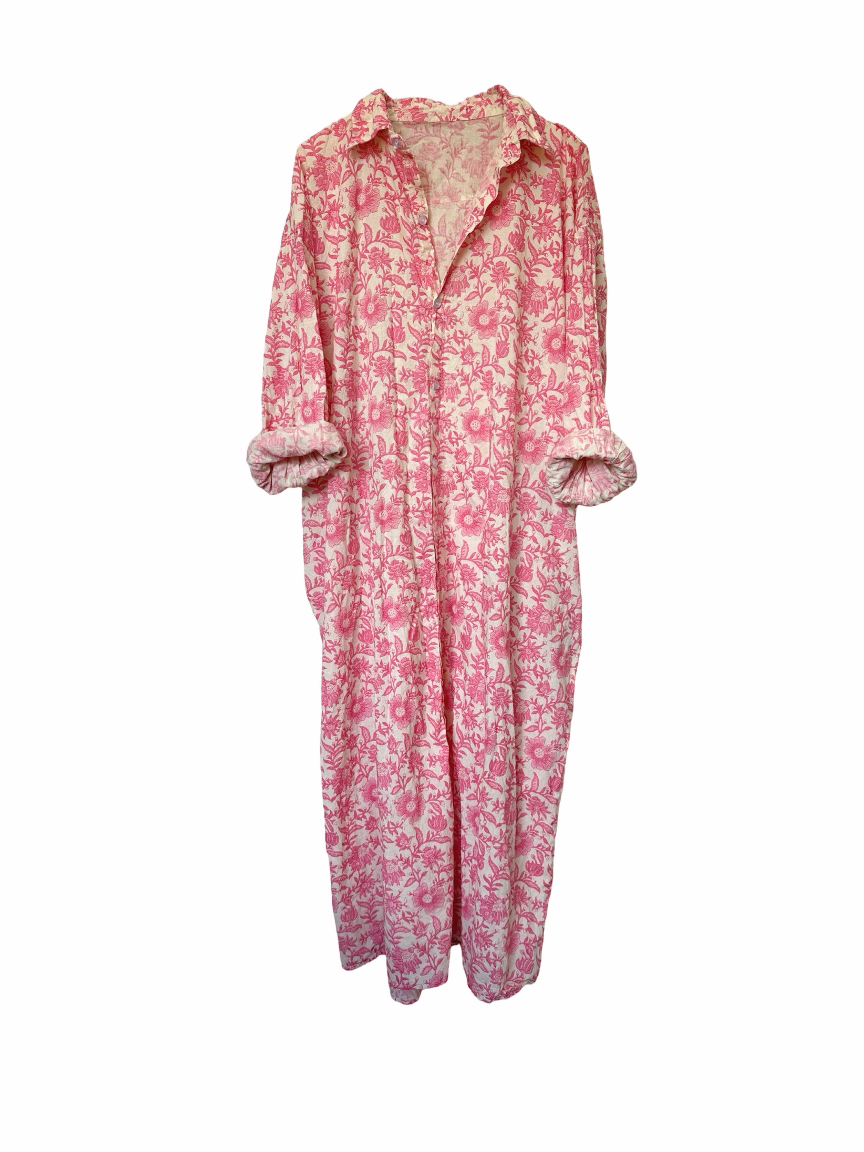Maxi Shirt Dress - Koloa Pink