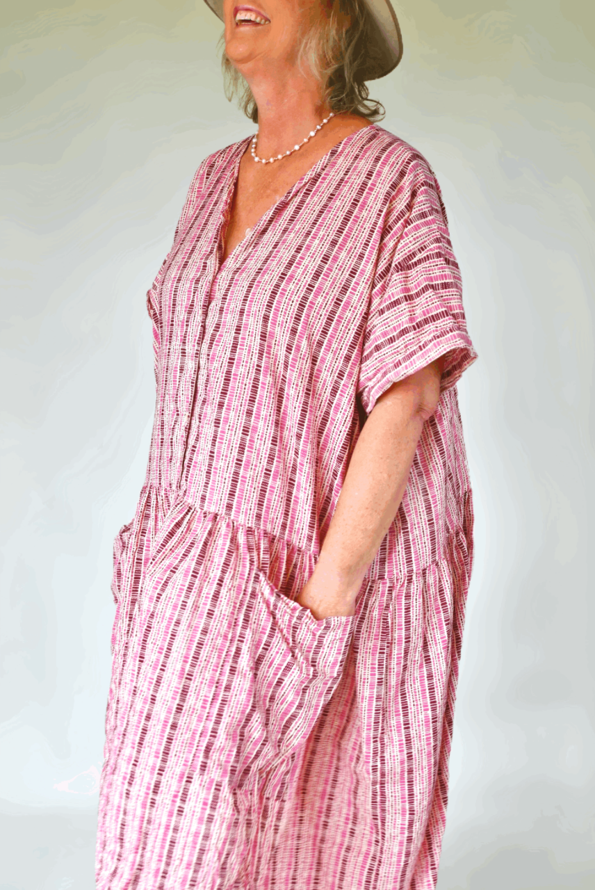 Florence Midi Dress - Pink Kapa