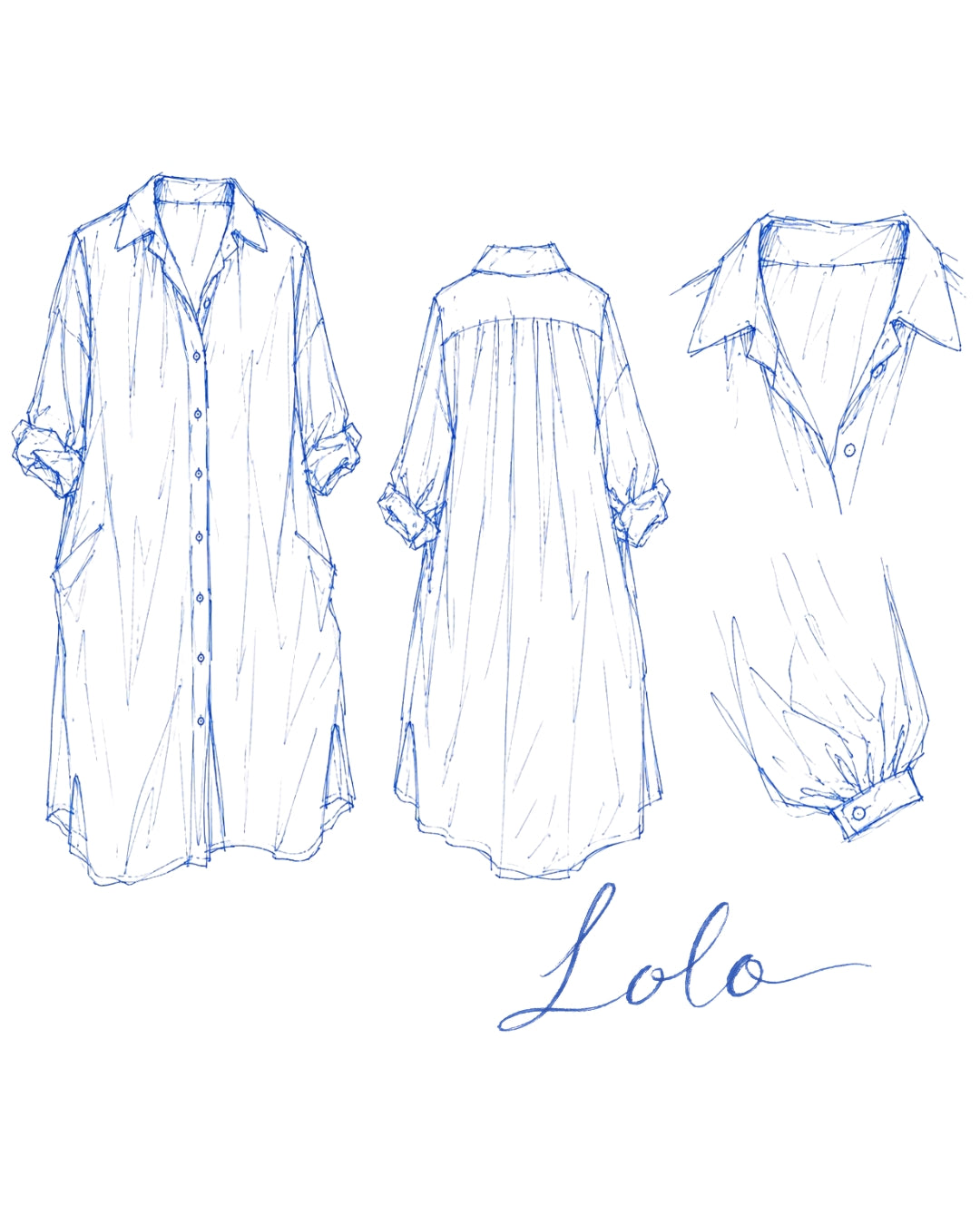 Midi Shirt Dress - Blue Ledger